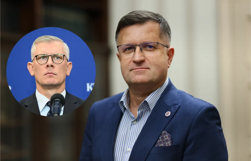 Sławomir Cenckiewicz (L) i gen. bryg. Jarosław Stróżyk. Fot. PAP/Albert Zawada/Radek Pietruszka