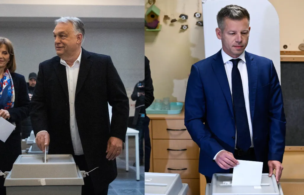 Wiktor Orban, Peter Magyar. fOT.  EPA/Robert Hegedus I  EPA/AKOS KAISER
