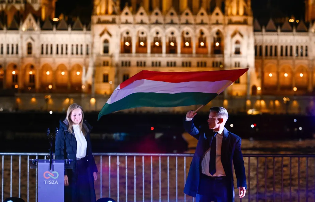 Lider TISZY Peter Magyar Fot. PAP/EPA/Robert Hegedus