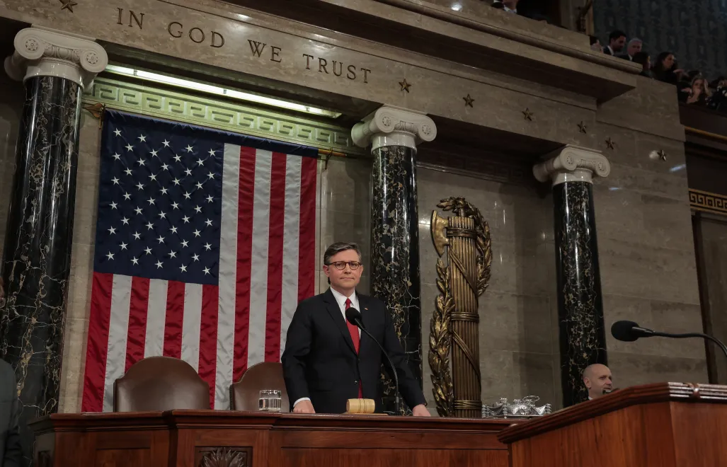 Spiker Izby Reprezentantów Mike Johnson. Fot. EPA/KYLIE COOPER / POOL 