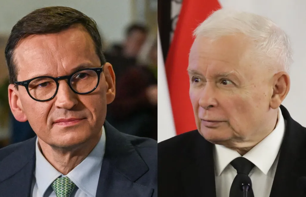 Prezes PiS Jarosław Kaczyński i wiceprezes PiS Mateusz Morawiecki. Fot. PAP/Tomasz Gzell/Darek Delmanowicz