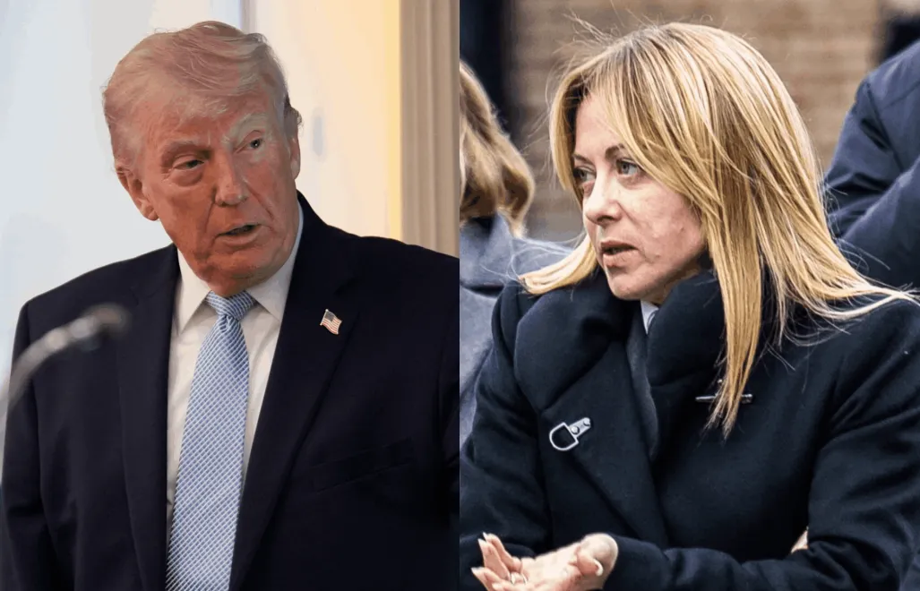 Prezydent USA Donald Trump i premier Włoch Giorgia Meloni. Fot. PAP/Wiktor Dąbkowski/EPA/YURI GRIPAS / POOL