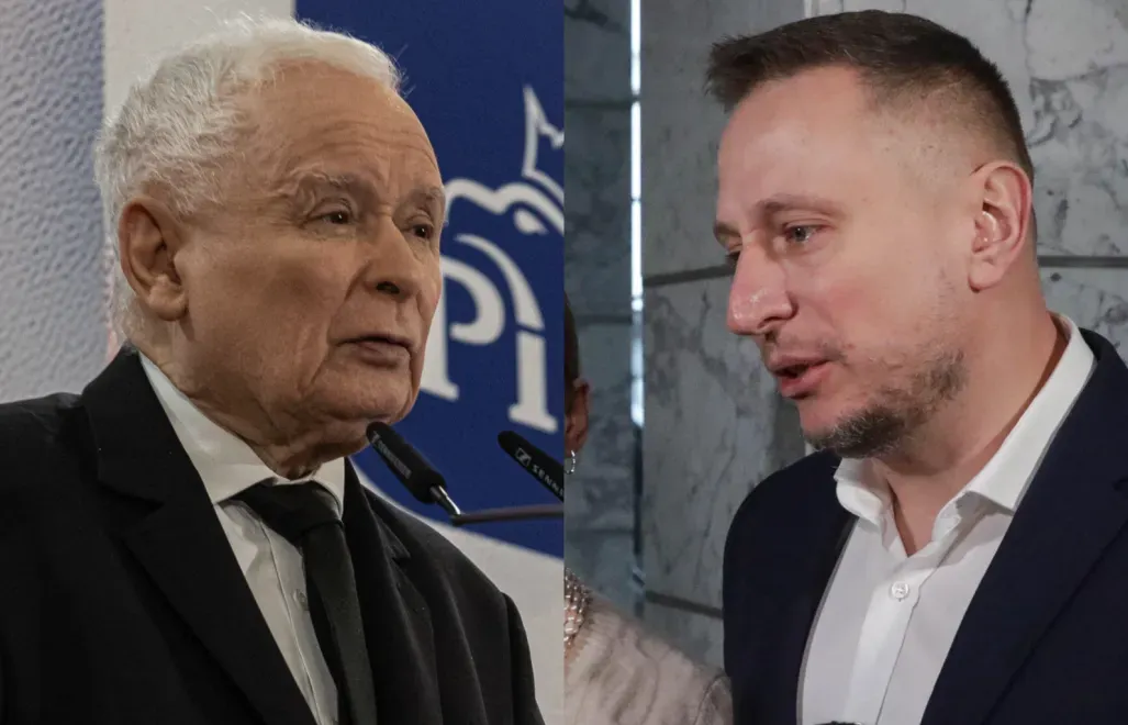 Prezes PiS Jarosław Kaczyński i europoseł KO Krzyszof Brejza. Fot. PAP/Art Service/Tomasz Gzell