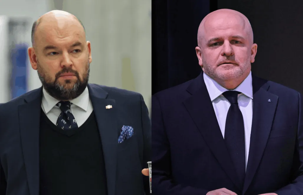 Poseł PiS Jan Dziedziczak i poseł KO Paweł Kowal. Fot. PAP/Albert Zawada/Darek Delmanowicz