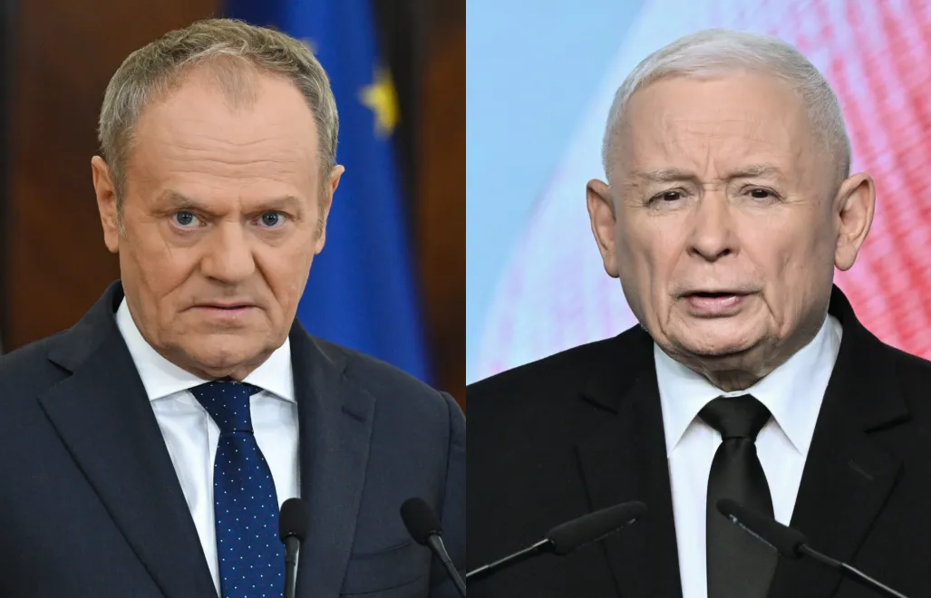 Premier Donald Tusk i prezes PiS Jarosław Kaczyński. Fot.  PAP/Piotr Nowak/Radek Pietruszka