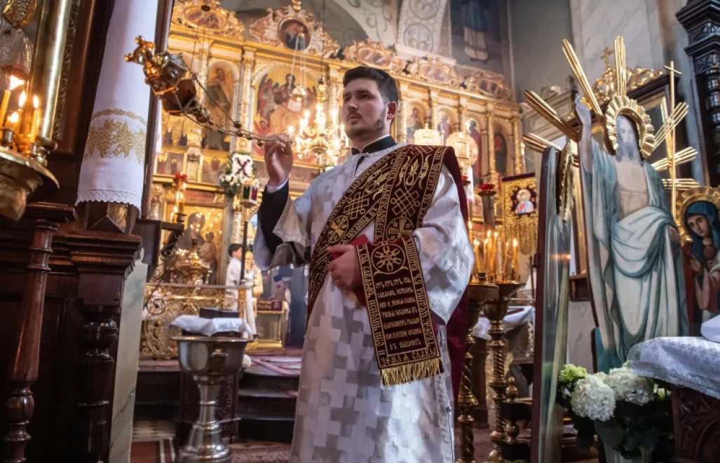 Msza paschalna w lubelskiej prawosławnej katedrze Przemienienia Pańskiego w Niedzielę Wielkanocną, fot. PAP/Wojtek Jargiło (zdjęcie ilustracyjne)