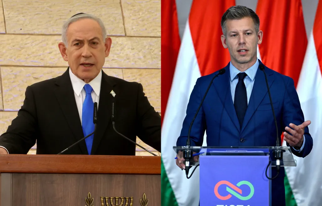 Benjamin Netanjahu, Peter Magyar. Fot. PAP/EPA/MARC ISRAEL SELLEM/ROBERT HEGEDUS 