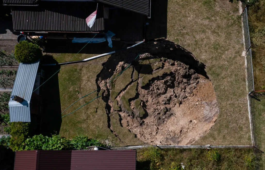 Zapadlisko w Trzebini. Zdj. ilustracyjne. Fot. PAP/Łukasz Gągulski