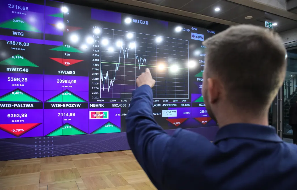 Giełda Papierów Wartościowych w Warszawie. Fot. PAP/	Albert Zawada (zdjęcie ilustracyjne)