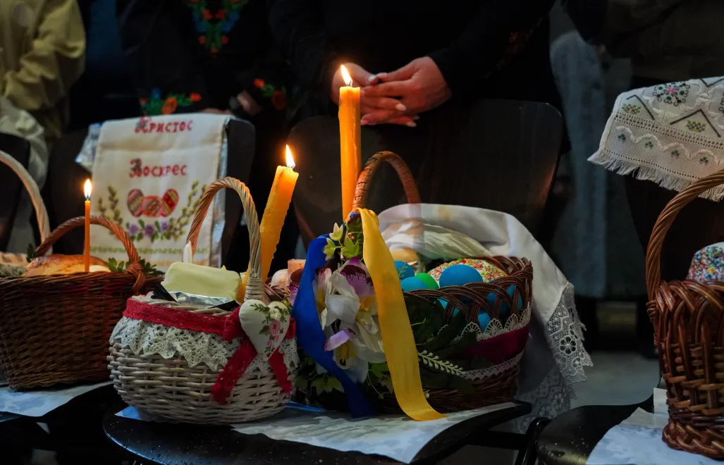 Великодні кошики. Fot. PAP/Vitaliy Hrabar