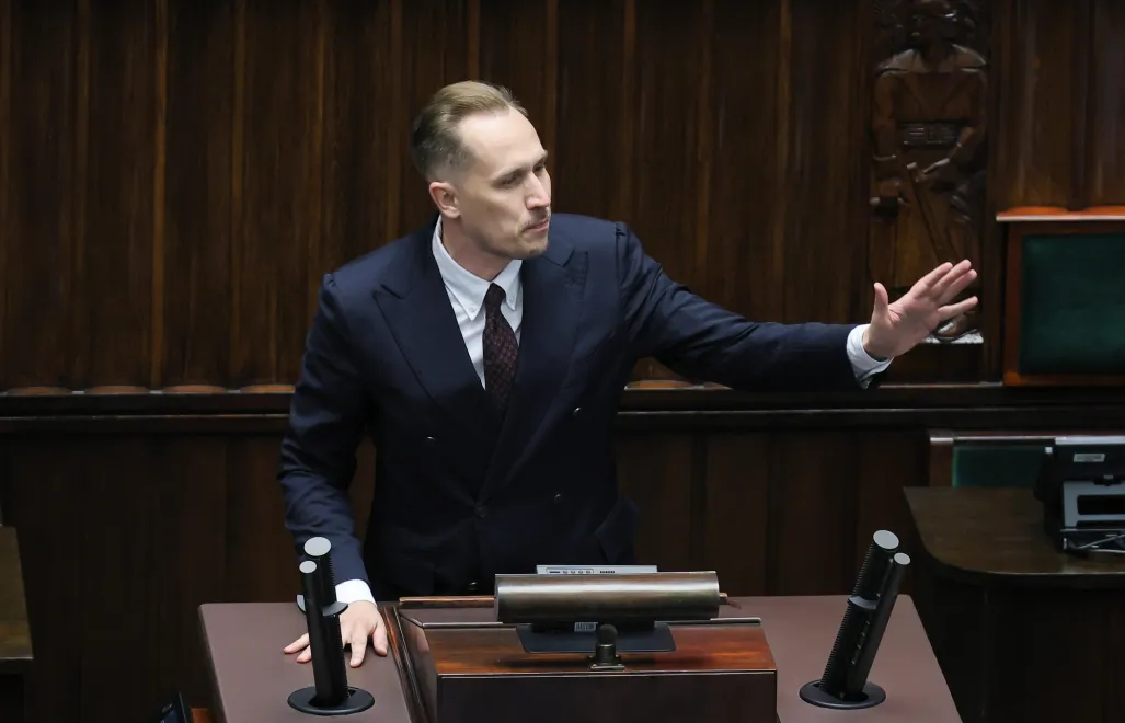 Poseł Konfederacji Konrad Berkowicz. Fot. PAP/Rafał Guz