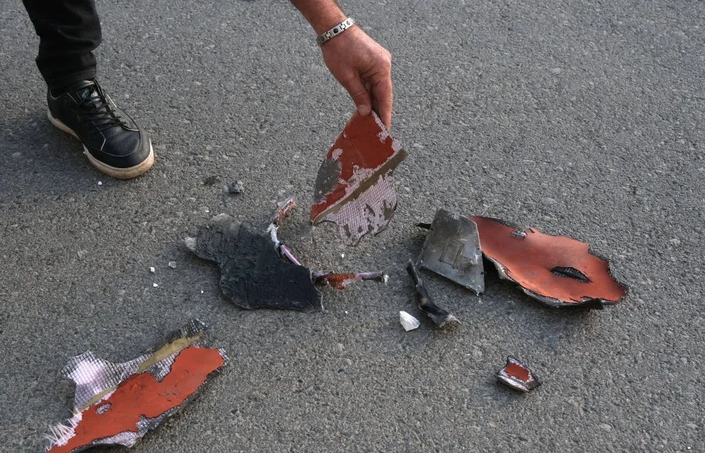 Уламки іранського дрона, фотоілюстрація. Fot. PAP/EPA/GAILAN HAJI 