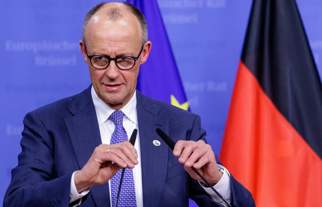 Kanclerz Niemiec Friedrich Merz. Fot. PAP/EPA/OLIVIER MATTHYS
