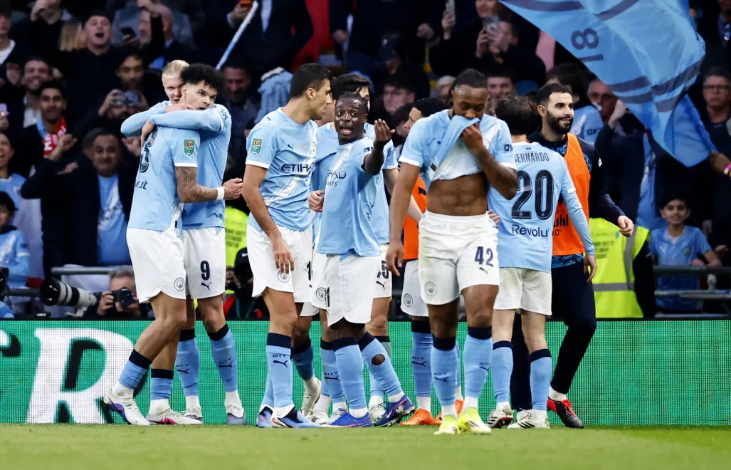 Zawodnicy Manchesteru City. Fot. EPA/TOLGA AKMEN EDITORIAL 