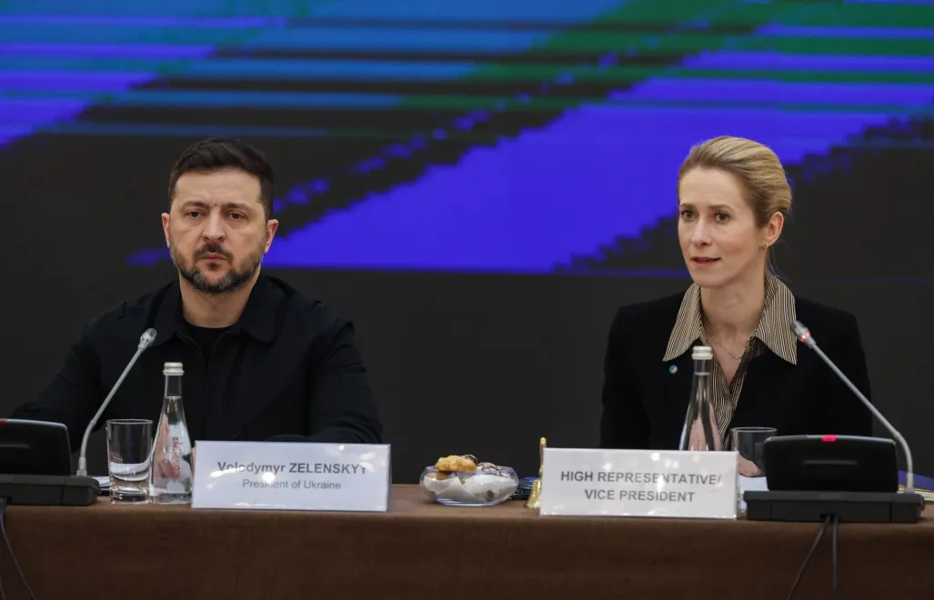 Владимир Зеленский и Кая Каллас. Fot. PAP/Victor Kovalchuk