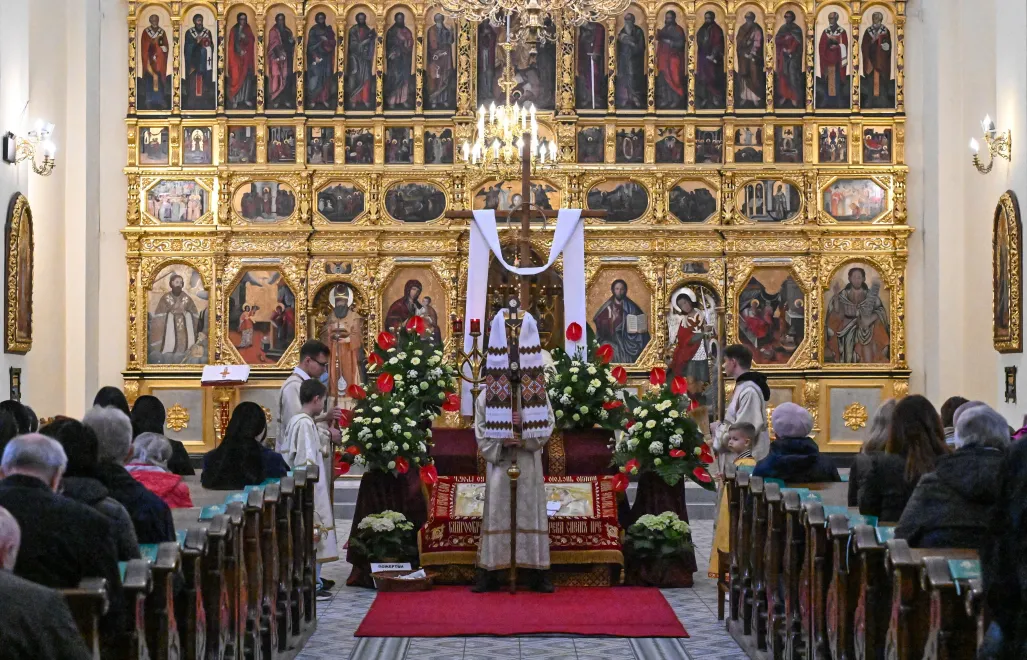 Перемышль. Великая суббота в греко-католической церкви.  Fot. PAP/Darek Delmanowicz