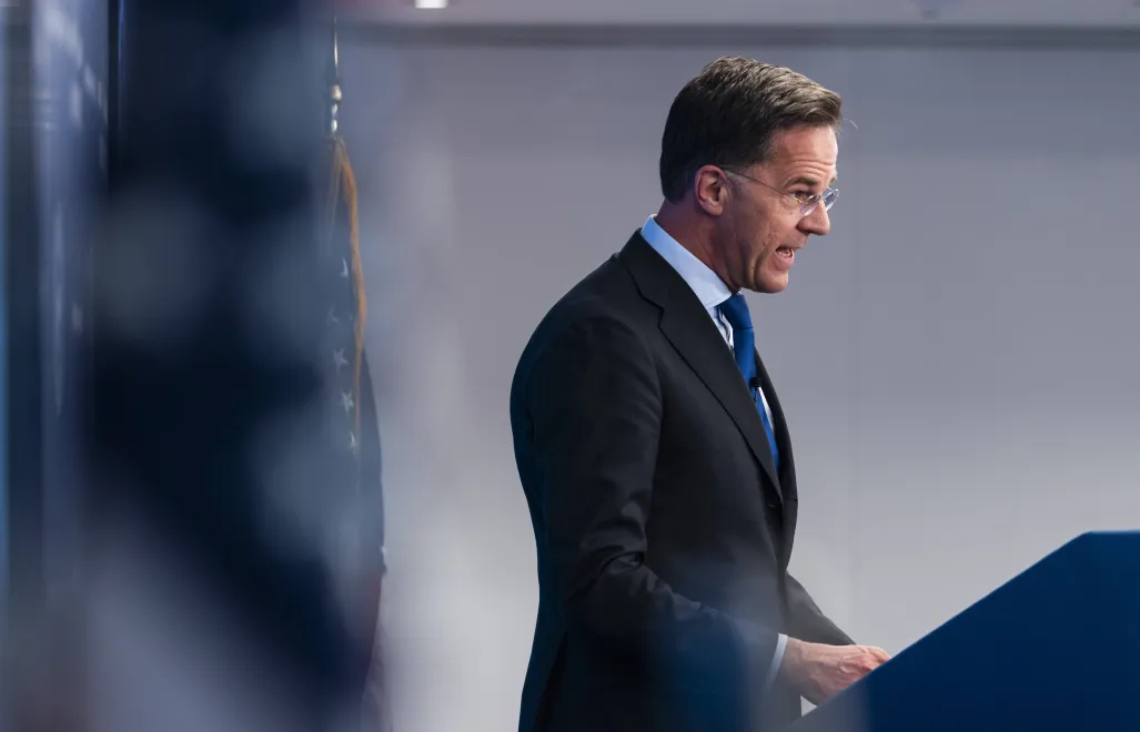 Szef NATO Mark Rutte. Fot. PAP/EPA/JIM LO SCALZO
