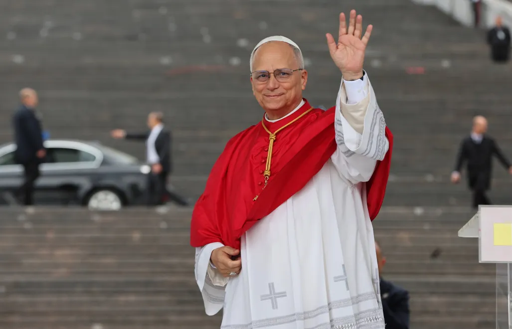 Leon XIV w Algierze, stolicy kraju, fot. PAP/EPA/MOHAMED MESSARA