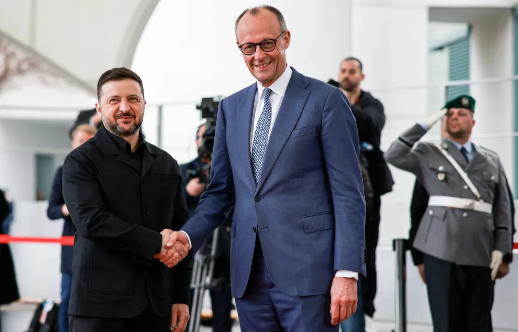 Володимир Зеленський і Фрідріх Мерц. Fot. PAP/EPA/CLEMENS BILAN
