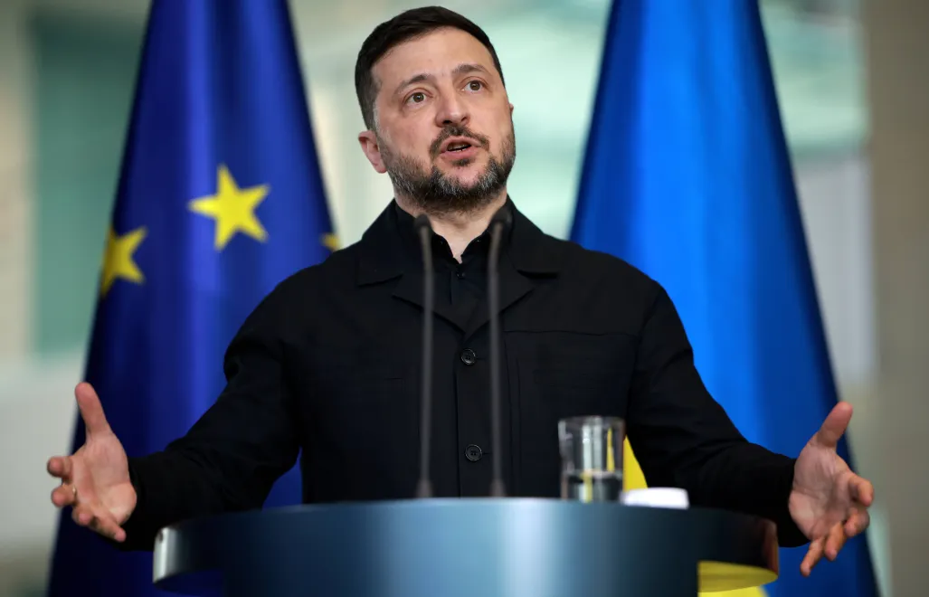 Prezydent Ukrainy Wołodymyr Zełenski. Fot. PAP/EPA/CLEMENS BILAN