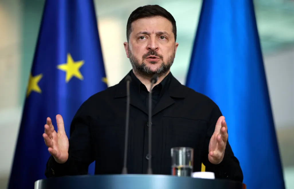 Prezydent Ukrainy Wołodymyr Zełenski. Fot. PAP/EPA/CLEMENS BILAN