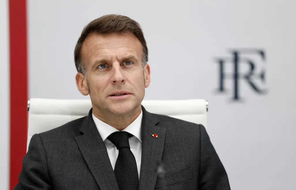 Prezydent Francji Emmanuel Macron. Fot. PAP/EPA/Benoit Tessier / POOL