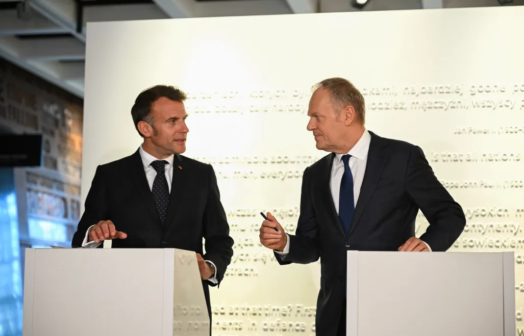 Президент Франции Эмманюэль Макрон и премьер-министр Дональд Туск. Fot. PAP/Adam Warżawa