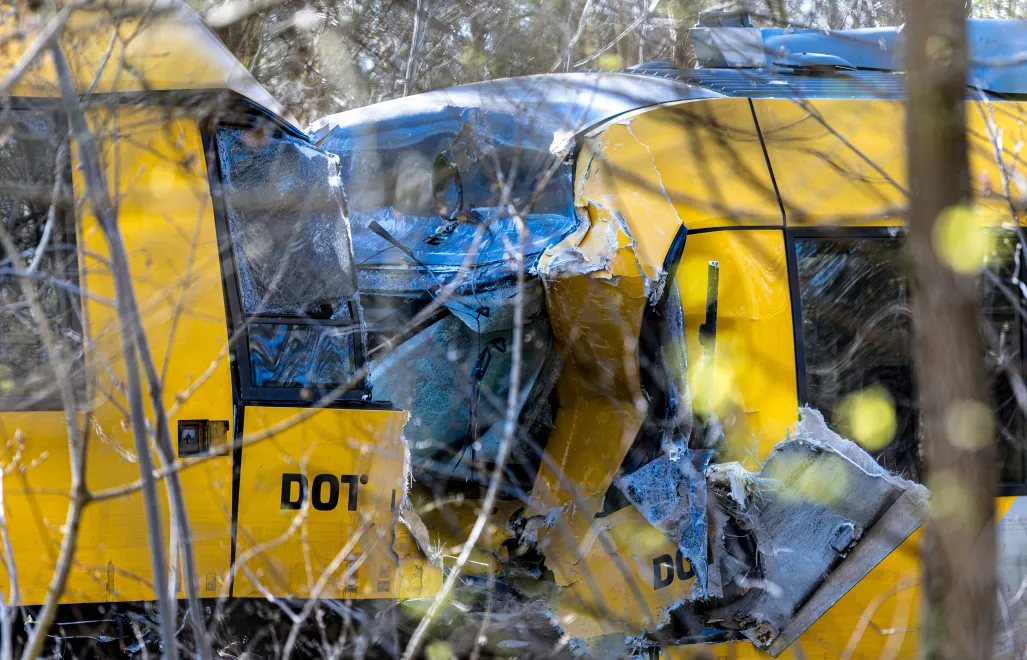 Zderzenie pociągów w Danii Fot. PAP/EPA/RITZAU SCANPIX