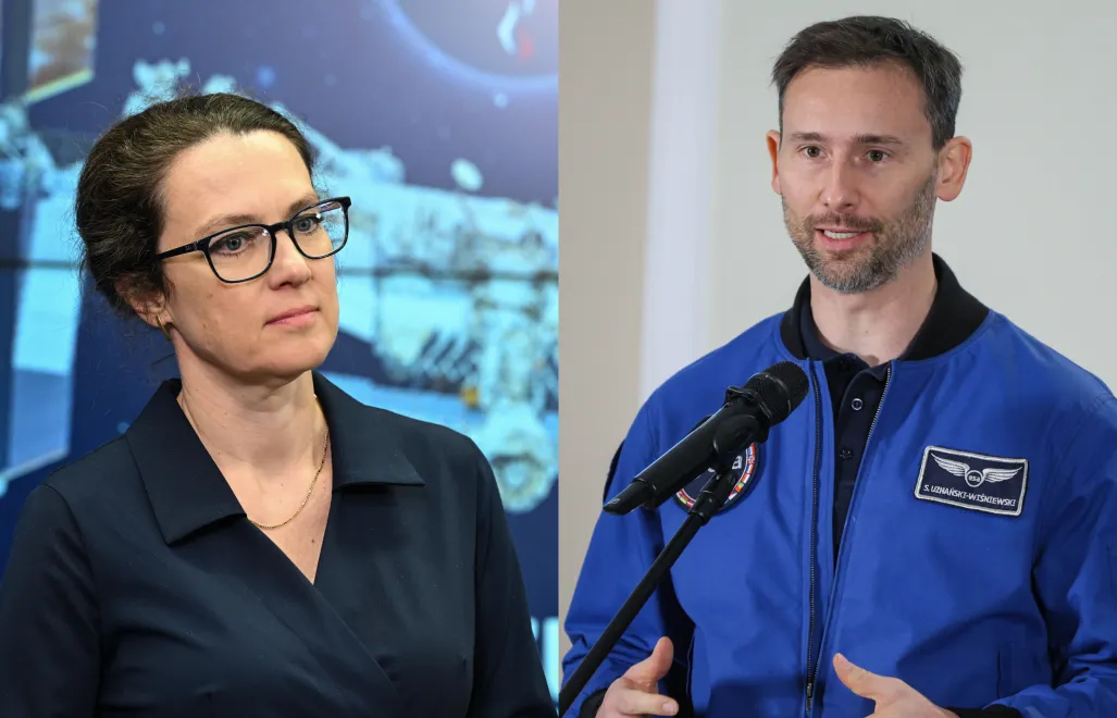 Marta Wachowicz (L) i Sławosz Uznański-Wiśniewski (P). Fot. PAP/Radek Pietruszka/Rafał Guz