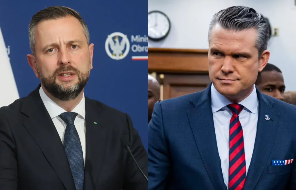 Szef MON Władysław Kamysz i szef Pentagonu Pet Hegseth. Fot. PAP/EPA/JIM LO SCALZO