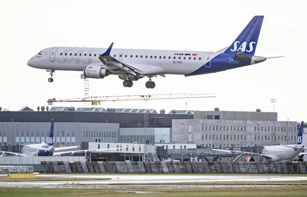 Samolot SAS Scandinavian Airlines, fot. PAP/EPA/TT NEWS AGENCY/Johan Nilsson