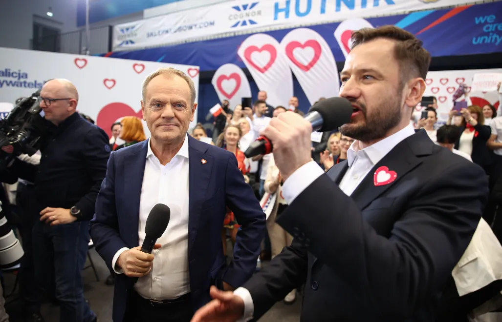 Donald Tusk i Aleksander Miszalski, fot. PAP/Łukasz Gągulski