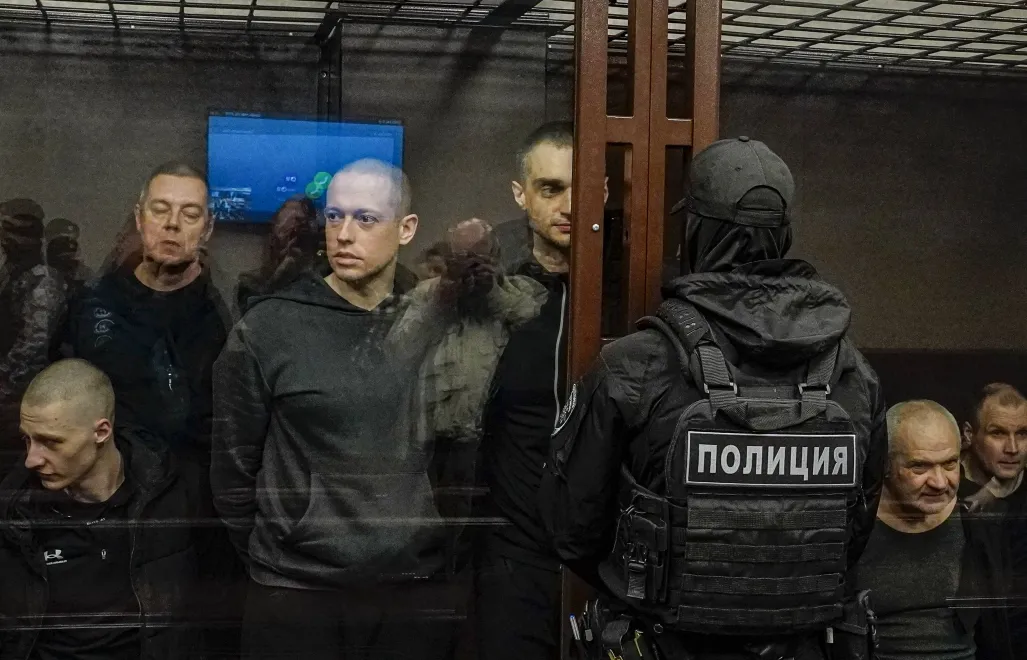 Российский "судебный процесс" над военнослужащими "Азова". Fot. PAP/EPA/Stringer