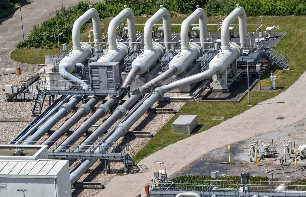 Газова компресорна станція поблизу Малльнова, Німеччина. Fot. PAP/EPA/HANNIBAL HANSCHKE