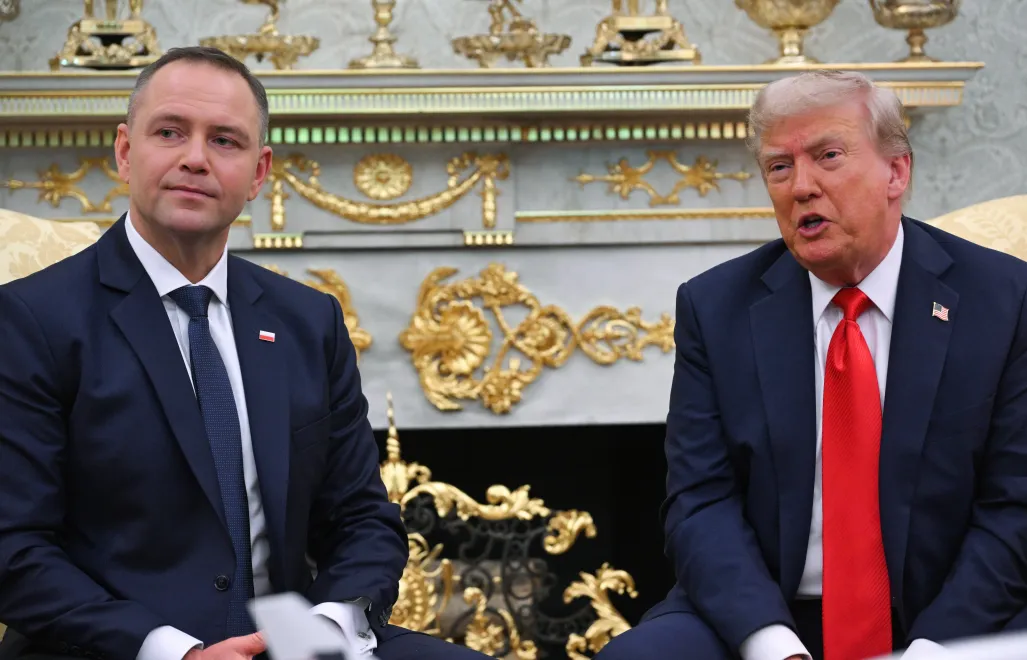 Кароль Навроцький і Дональд Трамп під час зустрічі в Білому Домі 03.09.2025. Fot. PAP/Radek Pietruszka