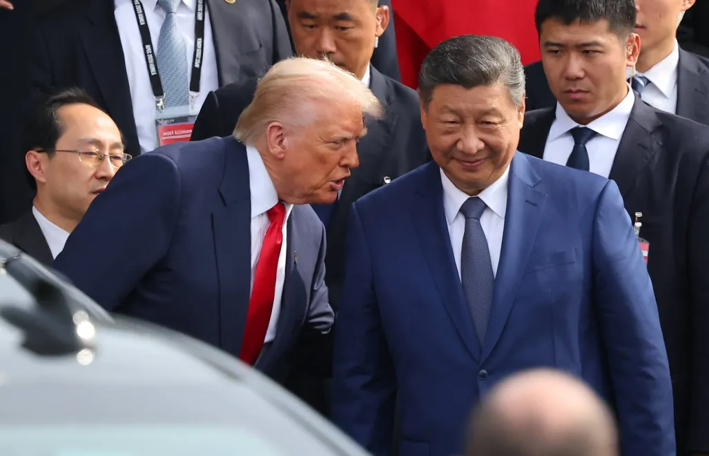 Prezydent USA Donald Trump i przywódca Chin Xi Jinping. Fot. PAP/EPA/YONHAP
