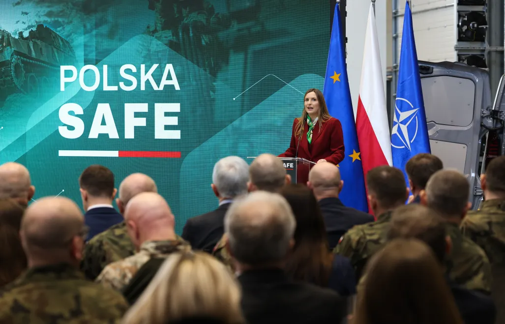 Уполномоченная правительства по вопросам SAFE Магдалена Собковяк-Чарнецкая во время презентации программы в Кобылке. Фотоархив. Fot. PAP/Albert Zawada