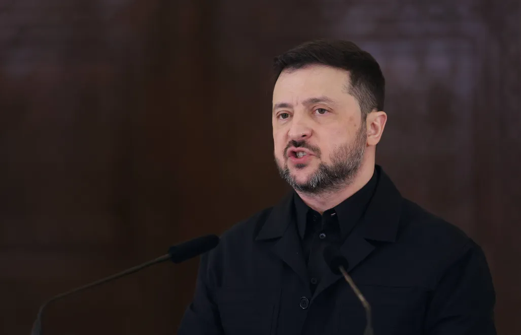 Prezydent Wołodymyr Zełenski. Fot. PAP/EPA/ROBERT GHEMENT