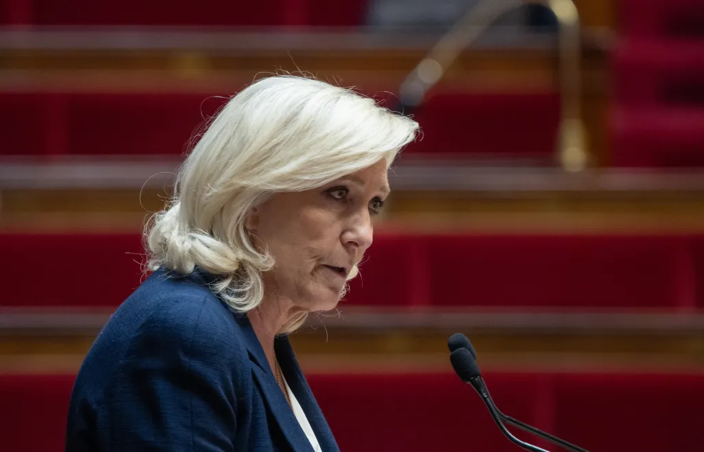 Liderka francuskiej skrajnej prawicy Marine Le Pen. Fot. PAP/EPA/	CHRISTOPHE PETIT TESSON