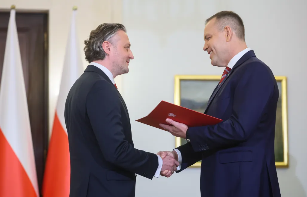Prezydent RP Karol Nawrocki i nowy szef Biura Bezpieczeństwa Narodowego Bartosz Grodecki. Fot. PAP/Leszek Szymański