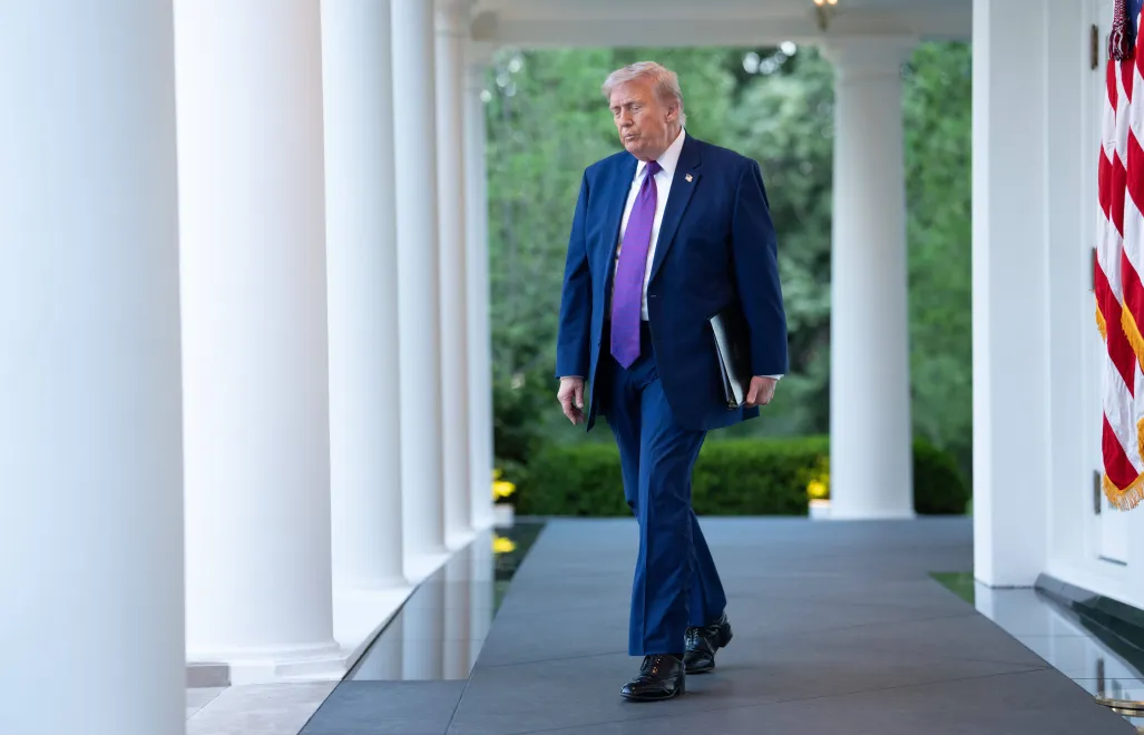 Prezydent USA Donald Trump. Fot. PAP/EPA/	AARON SCHWARTZ / POOL