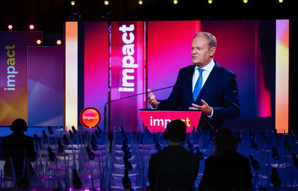 Дональд Туск на открытии конгресса Impact в Познани. Fot. PAP/Jakub Kaczmarczyk