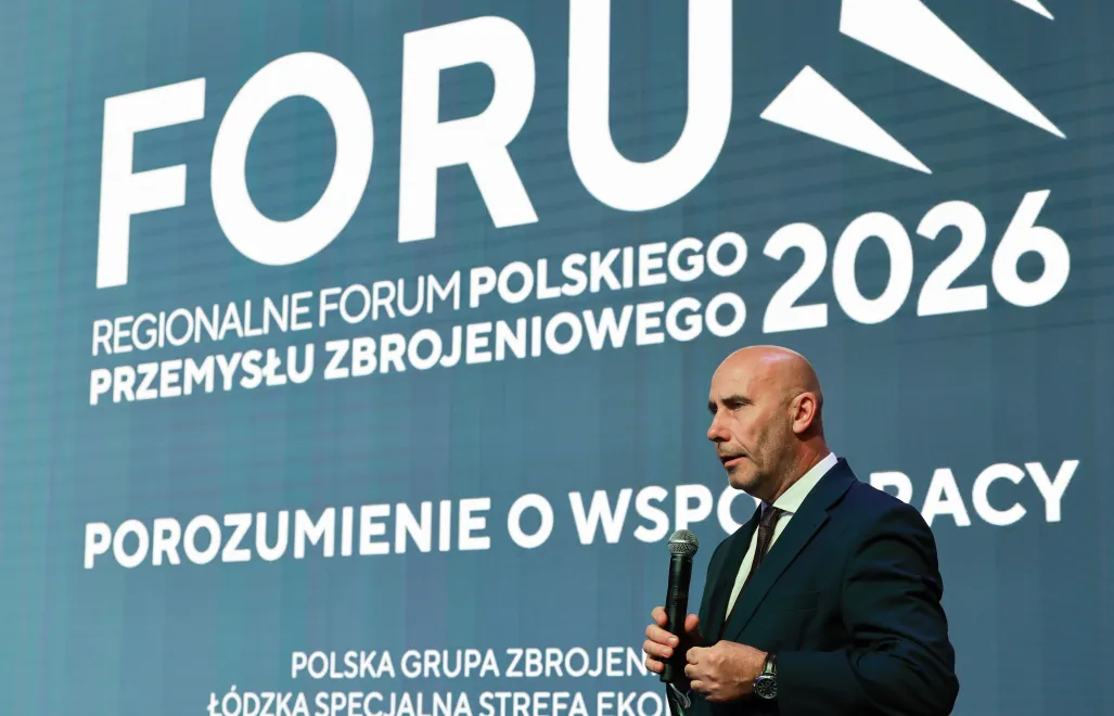 Prezes Polskiej Grupy Zbrojeniowej Adam Leszkiewicz. Fot. PAP/	PAP/Marian Zubrzycki