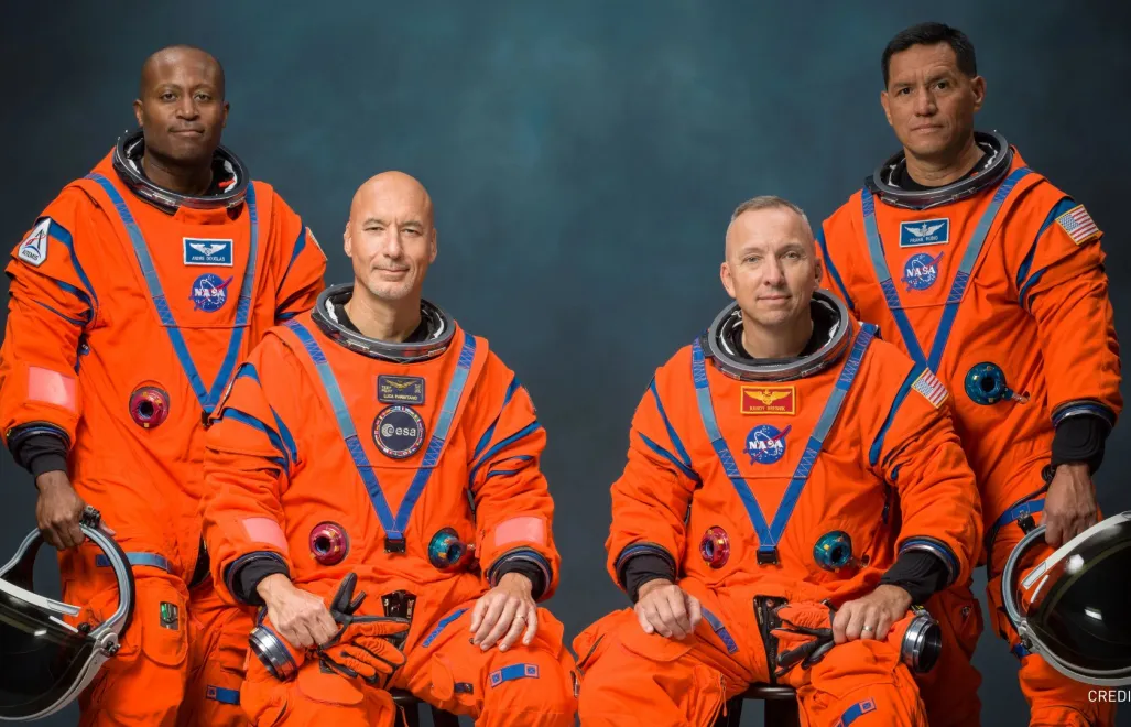 Od lewej: Andre Douglas, Luca Parmitano, Randy "Komrade" Bresnik i Frank Rubio, fot. NASA