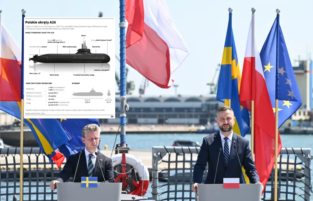 Wicepremier, szef MON Władysław Kosiniak-Kamysz (P) oraz minister obrony Szwecji Pal Johnson (L). Fot. PAP/Marcin Gadomski
