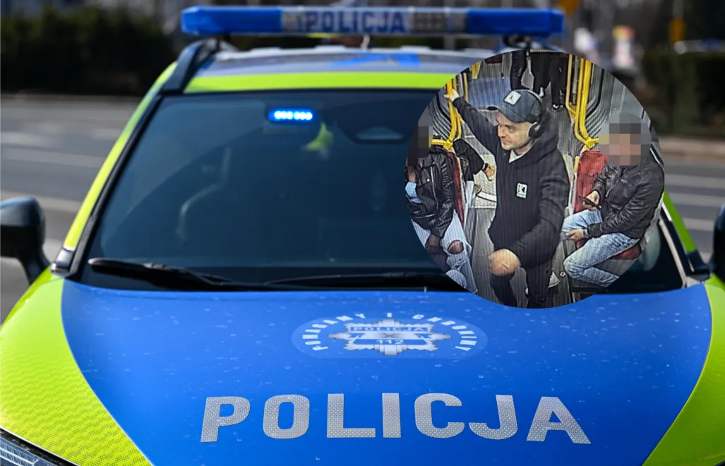 Radiowóz, poszukiwany mężczyzna. Fot. PAP/Darek Delmanowicz/Stołeczna policja