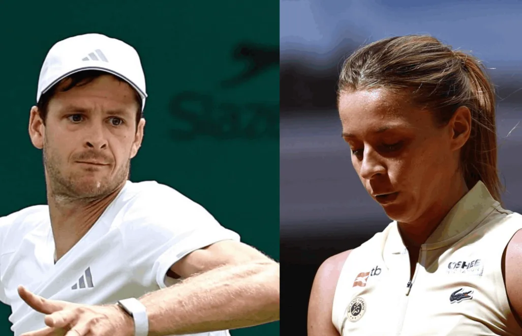 Hubert Hurkacz i Maja Chwalińska. Fot. PAP/EPA/NEIL HALL/YOAN VALAT