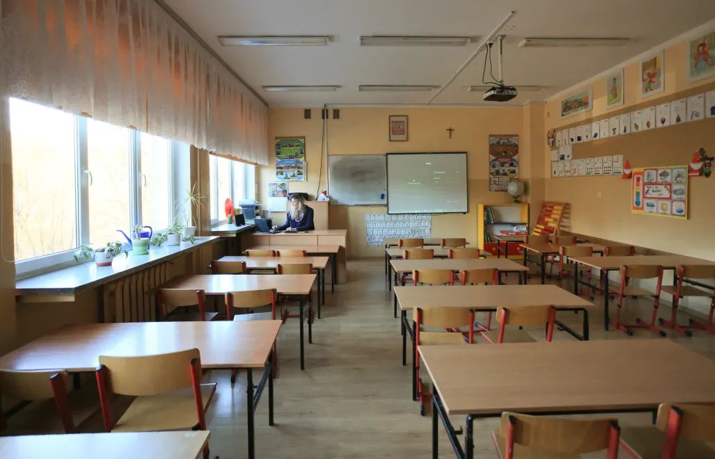 Klasa w szkole. Fot. PAP/Lech Muszyński