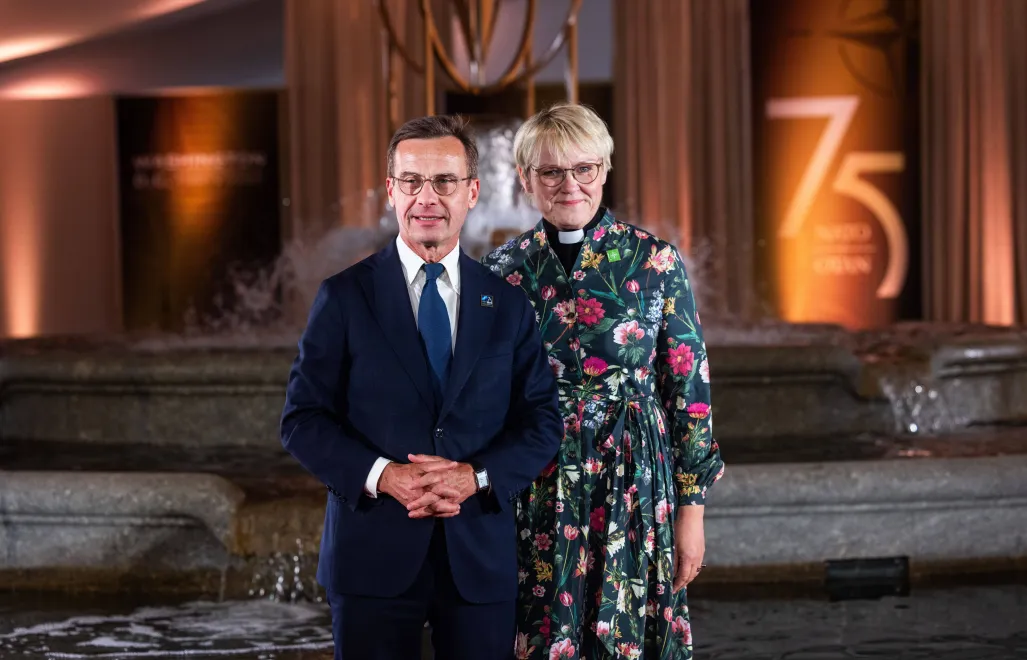 Premier Szwecji Ulf Kristersson i jego żona Birgitta Ed, fot. PAP/EPA/JIM LO SCALZO