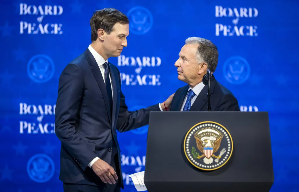 Jared Kushner i Steve Witkoff. Fot. PAP/EPA/GIAN EHRENZELLER